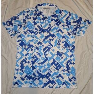 Shank It Golf Men's Blue And White Polo Size Medium